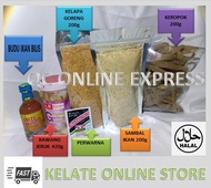 SET NASI KERABU - BUDU BAWANG JERUK SAMBAL KELAPA GORENG SAMBAL IKAN KEROPOK