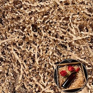 QOIUSO Brown Crinkle Paper Filler - 5oz Crinkle Cut Shredded Paper for Gift Baskets, Bridesmaid Prop