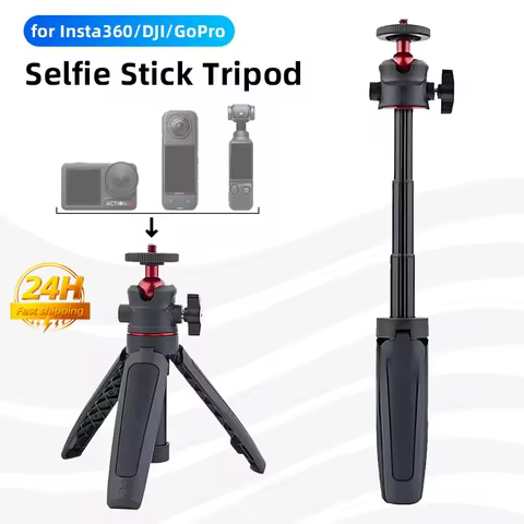 Selfie Stick Tripod for Insta360 X4 X3 Ace Pro 2 DJI Action 5 4 Pro Pocket 3 GoPro Selfie Stick With