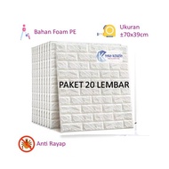 Pack Of 20 Sheets Wallpaper Wall 3D foam wallsticker Bricks Wall Sticker Embossed 70x38CM