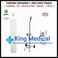 Tabung Oksigen 1.5M3/1.5 Kubik Komplit Siap Pakai (Khusus Gojek/Grab )