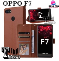 LEATHER CASE FLIP UNTUK OPPO F7-FLIP WALLET CASE OPPO F7- CASING DOMPET-FLIP COVER LEATHER-SARUNG BUKU HP