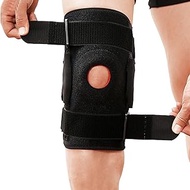 FocuBoody Adjustable Hinged Knee Braces With Dual Side Hinges Open Patella, Stable Support of The Knee, Pain Relief (L)