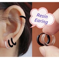3 pairs Resin Earing/ Black & Transparent/ For Sensitive Allergy Skin/ Simple Light/Comfort Wearing 