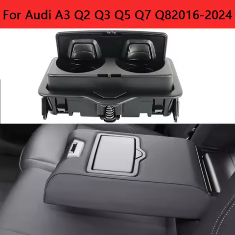 Car Rear Armrest Cup Holder Drink Holder Replacement For Audi A3 Q2 Q3 Q5 Q7 Q8 4M0885995A4PK
