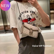 Gucci 401231 Dionysus 帆布鑲皮革酒神鍊帶WOC包 燕麥色《當季專櫃正售★全新商品 》