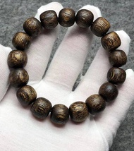 Authentic Brunei Agarwood hand string natural Agarwood barrel bead hand string single circle  正宗老料文莱