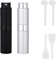 Pack of 2 8 ml Aluminium Perfume Atomiser, Refillable, Empty, Travel Perfume Atomiser for Men and Wo