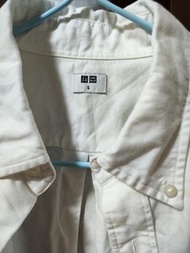 Uniqlo 白色長袖襯衫 S 碼