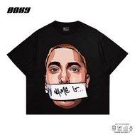 Devvogue Boxy T-Shirt Kalcer Eminem My Name Is Oversize Fit Combed 24s Material