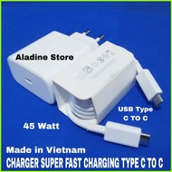 CHARGER SAMS S24 S24+ S24 ULTRA ORIGINAL SUPER FAST CHARGING USB TYPE C TO C 45 WATT