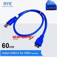 NYK 60CM USB 3.0 TO MICRO B (HDD) CABLE EXTERNAL HDD HARD DISK CABLE USB 3.0 TO MICRO B 60CM - ORIGI
