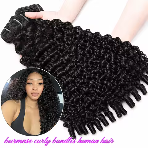 14A Burmese Curly Hair Bundles Burmese Virgin Raw Human Hair Bundles 3C4A Unprocessed Weaving Water 