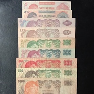 uang kuno indonesia seri Sudirman set 1-100 rupiah 1968