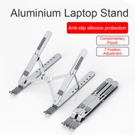 Cingrow Small Laptop Stand for Desk 7-Angle Adjustable Ergonomic Foldable Aluminum Laptop Holder Anti-Slip Portable Computer Stand Laptop Riser for MacBook iPad Tablet Laptop 9-15.6 Inch(Silver)