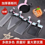 desert tray chinese tray Musi plastik, alas kek tebal hitam, pencuci mulut panggang, dulang pastri s