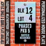 PERSONALIZED HOUSE ADDRESS PLATE Design 6 | Home Number Sign Block Lot Signage FREE Bolts 5x10 4x9