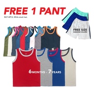 🔥 Buy 6 Free 1 Short Pant  🔥Singlet Budak Lelaki / Singlet Budak  童装小背心 /12 Month to 7 years