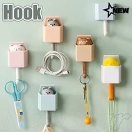 [24H] 5‑1Pcs Cartoon Animal Telescopic Hooks - Creative Cute Storage Rack - No‑Punch, Self Adhesive 
