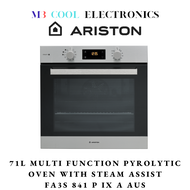 ARISTON 71L MULTI FUNCTION PYROLYTIC OVEN WITH STEAM ASSIST BUILT-IN OVEN (FA3S 841 P IX A AUS) - 2 YEARS WARRANTY