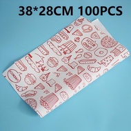 Burger Wrapping Paper Greaseproof Wax Paper 100pcs Food Grade For Sandwich Fries Pastry Decorations