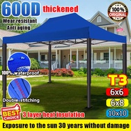 ☔3 layers thickened☔Night Market Canopy 6x6 8x8 10x10 10x15 10x20Ft Full Black pole Frame  Folding C