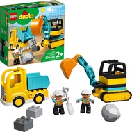 LEGO 10931 DUPLO Town Truck & Tracked Excavator Construction Vehicle Toy for Toddlers 2-4 Years Old 