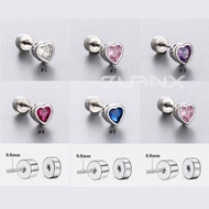1 Piece Heart Shape Stainless Steel Cartilage Earring Stud Helix Tragus Piercing 20Gauge