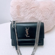 YSL sunset 黑銀鏈條包