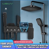 Bathroom Four-speed Shower Set Brass Shower Head with Rain Sprinkler Pressurized Shower Head