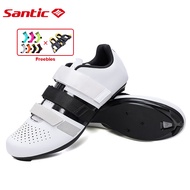 Santic Men Cycling Shoes Professional Athletic Road Bicycle Shoes SPD Cleats Lightweight Breathable Road Bike Shoes for Men KMS21032