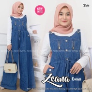 Zeana Overall Kulot Palazzo Jeans Terbaru - Jumpsuit jumbo Mayung Jeans Wanita - Baju Kodok Wanita -