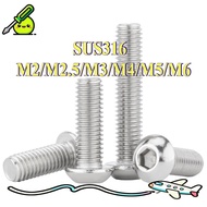 316 stainless steel round head hexagon screw ISO7380 round head bolt pan head screw M2/M2.5/M3/M4/M5