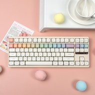 MOA profile Rainbow Creamy White R2 Keycaps PBT Dye-sub for Mechanical Keyboard