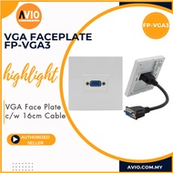 D-SUB VGA Faceplate 16cm Wire Cable Type Female to Female 3x3 Inch DIY Easy to Install FP-VGA3