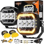 Auxbeam 5In X-PRO Series LED Offroad Lights, 270° Ultra-Wide Side Shooter Driving Pods with White/Am