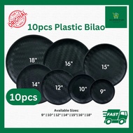 10pcs Black Plastic Bilao Reusable Food Grade 10/12/14/16/18 Inches Party Tray Serving Plate Christm