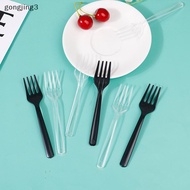 gongjing3 100Pcs Clear Transparent Forks For Party Sticks Picks Skewer Set Fruit Forks th