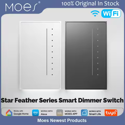 Moes Tuya WiFi Zigbee Smart Smart Star Feather Series Smart Dimmer Light Switch 2 Dimming Control Br