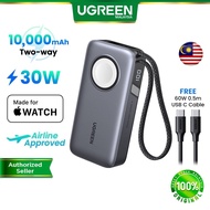 UGREEN 30W Nexode Magnetic Powerbank 10000mAh MFi iWatch Charger Built-in USB-C Cable PD Fast Chargi