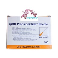 BD PrecisionGlide Needles 25G 1”(0.5mmX25mm) 100s
