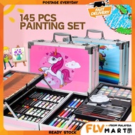 145PCS Art Set Children Watercolor Pen/Aluminum Case Painting Set GIFT Watercolor Pens Crayon Marker