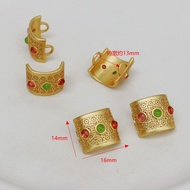 18K Matte Gold Color Retention Inlaid K9 Half Ring Flat Rope diy Handmade Ancient Method Gold Bracel
