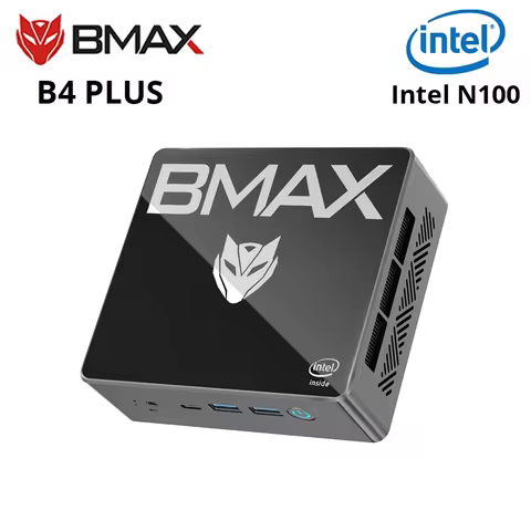 BMAX B4 Plus Mini PC Windows 11 PC Intel N100 16GB DDR4 512GB SSD 2*HDMI 1*Type-C Supports 4K@60Hz 7