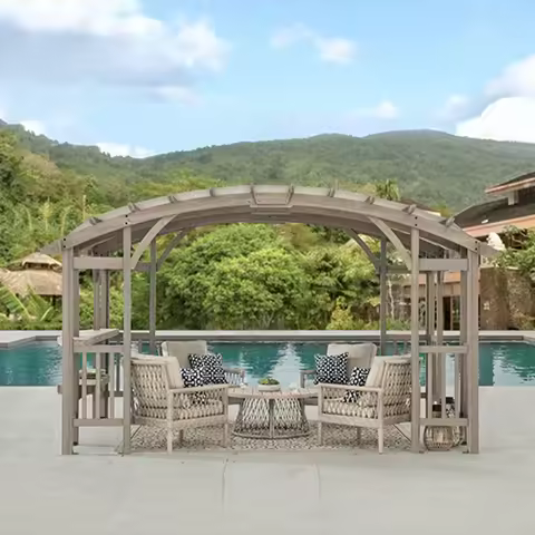 Gazebo Outdoor garden Grapevine Villa Garden outdoor gazebo Rural yard grapevine gazebo