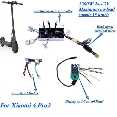 1200W Intelligent Scooter Controller for Xiaomi4 pro2 E-Scooter, 24-63V, 7-25A, Main Control Board w