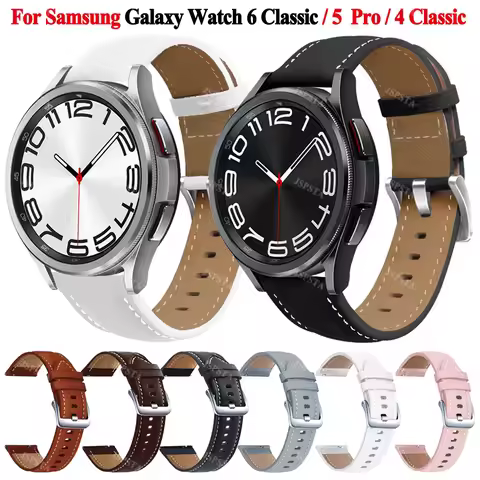 20mm Watch Strap For Samsung Galaxy Watch 6 Classic 43mm 47mm Leather Bracelet For Samsung Galaxy Wa