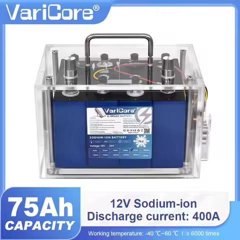12V/15.6v 75Ah Sodium-ion Battery Low-Temperature Resistant Built-in Equalization Board for Solar Of