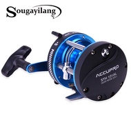 Sougayilang Blue Metal Jigging Fishing Reel Rock Drum Bait Cast Reel Fish Line Reel Boat Baitcasting