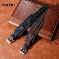 Genuine Leather Watchband for Fossil Jr1190 Watch Strap Fossil Black Buckle Watch Bracelet Men's